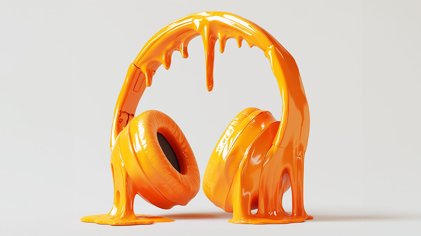 Schmelzende Kopfhörer - Titelbild für Blogpost Lost in Translation in der Kommunikation? von Philip Reitsperger, Identity Lab