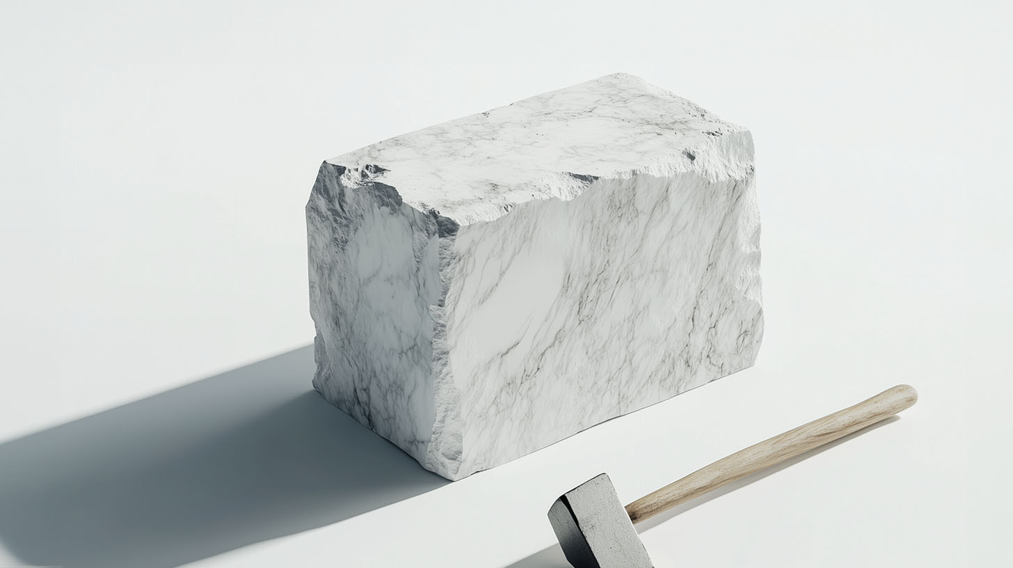 Marmorblock - Bild für Blogpost Einführung in die Welt der Markenbildung von Philip Reitsperger